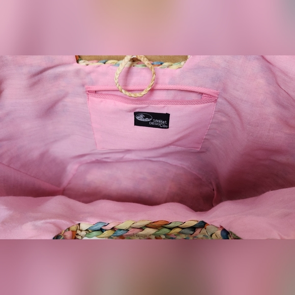 Large Colorful Straw Beach Bag Tote - Picture 8 of 9